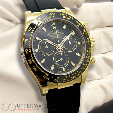 rolex gold black daytona|18k gold rolex daytona.